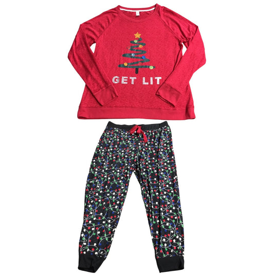 Pajamas 2pc By New Directions In Red Grey, Size: L