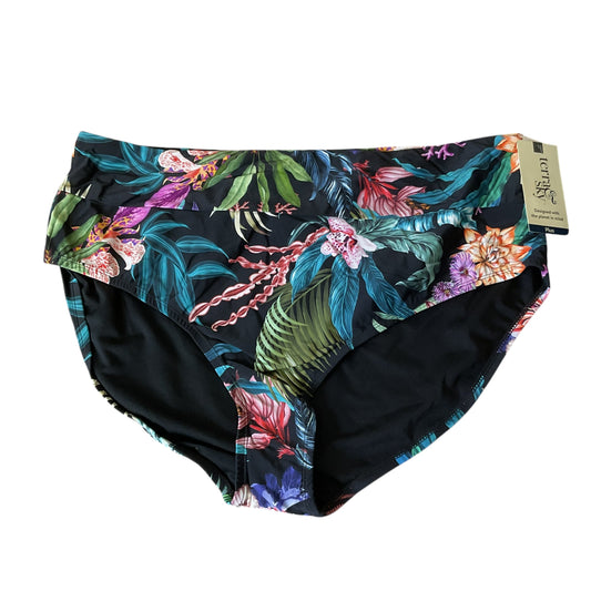 Swimsuit Bottom By Terra & Sky In Tropical Print, Size: 3x