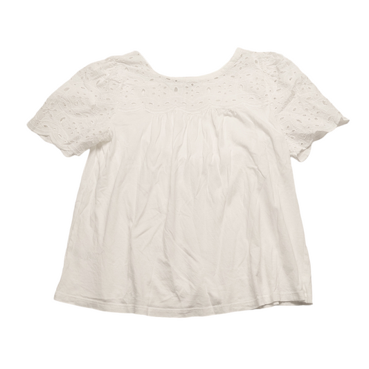 White Top Short Sleeve Loft, Size S