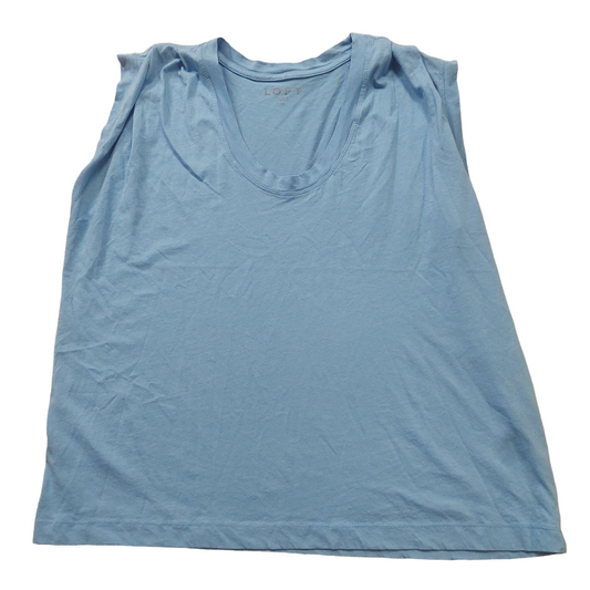 Blue Top Short Sleeve Basic Loft, Size M