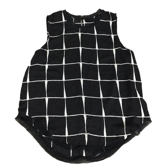 Top Sleeveless By Who What Wear In Black & White, Size: M