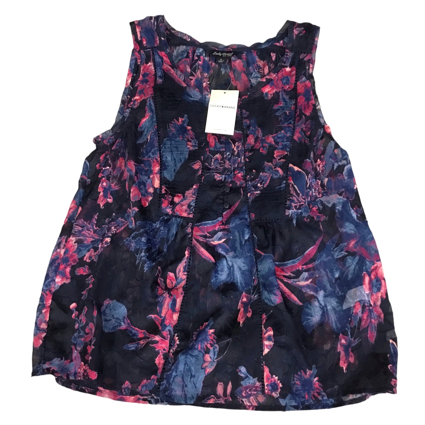 Top Sleeveless By Lucky Brand In Blue & Pink, Size: S