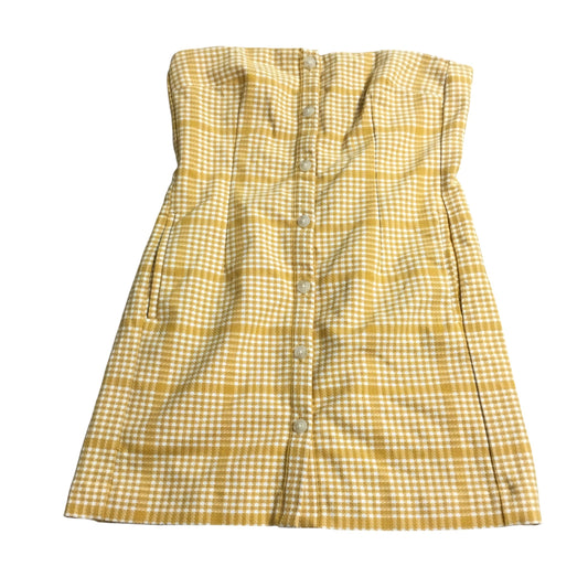 Dress Casual Short By Maeve In White & Yellow, Size: M