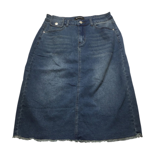 Skirt Midi By Allegra K In Blue Denim, Size: M