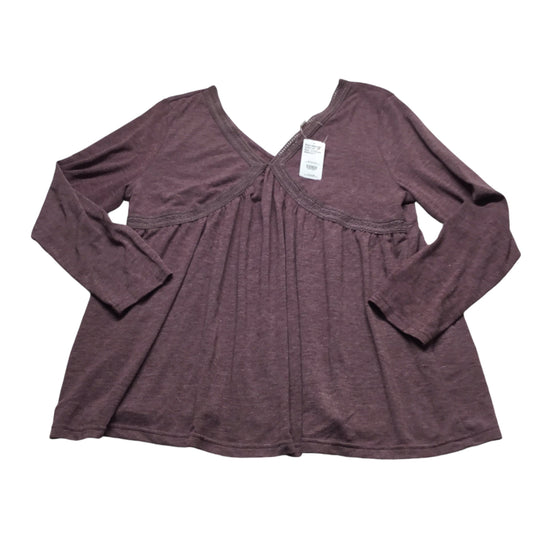 Top Long Sleeve By Suzanne Betro In Purple, Size: 2x