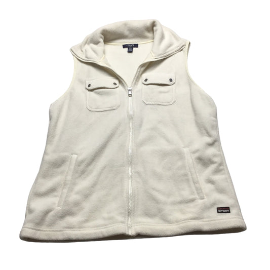 Vest Fleece By Chaps In Cream, Size: L