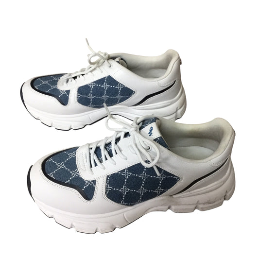 Shoes Sneakers By Nine West In Blue & White, Size: 9.5