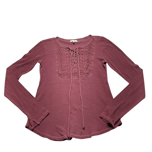 Top Long Sleeve By Lucky Brand In Red, Size: M