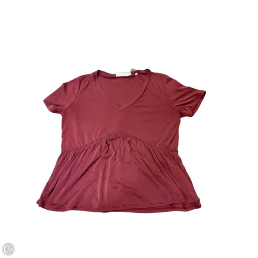 Top Short Sleeve By Cme In Red, Size: L