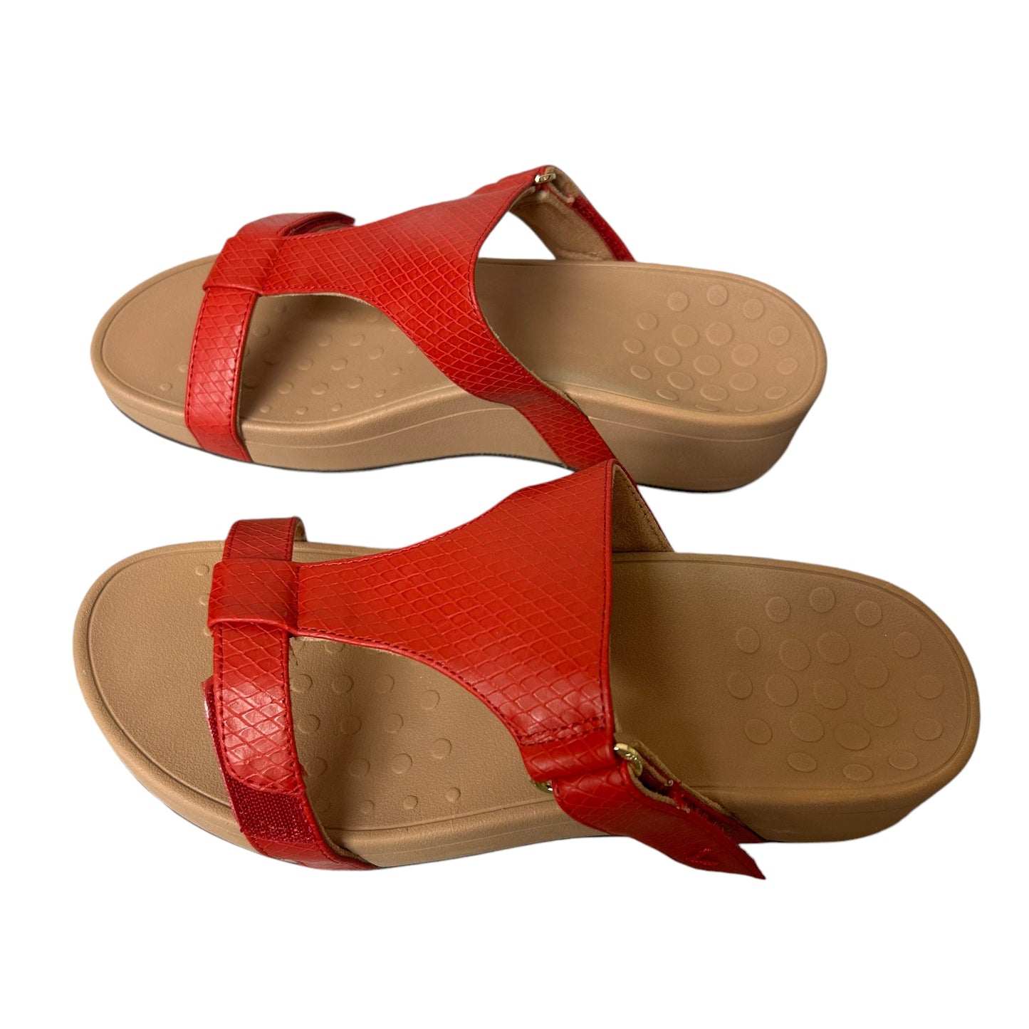 Sandals Flats By Vionic In Red, Size: 8