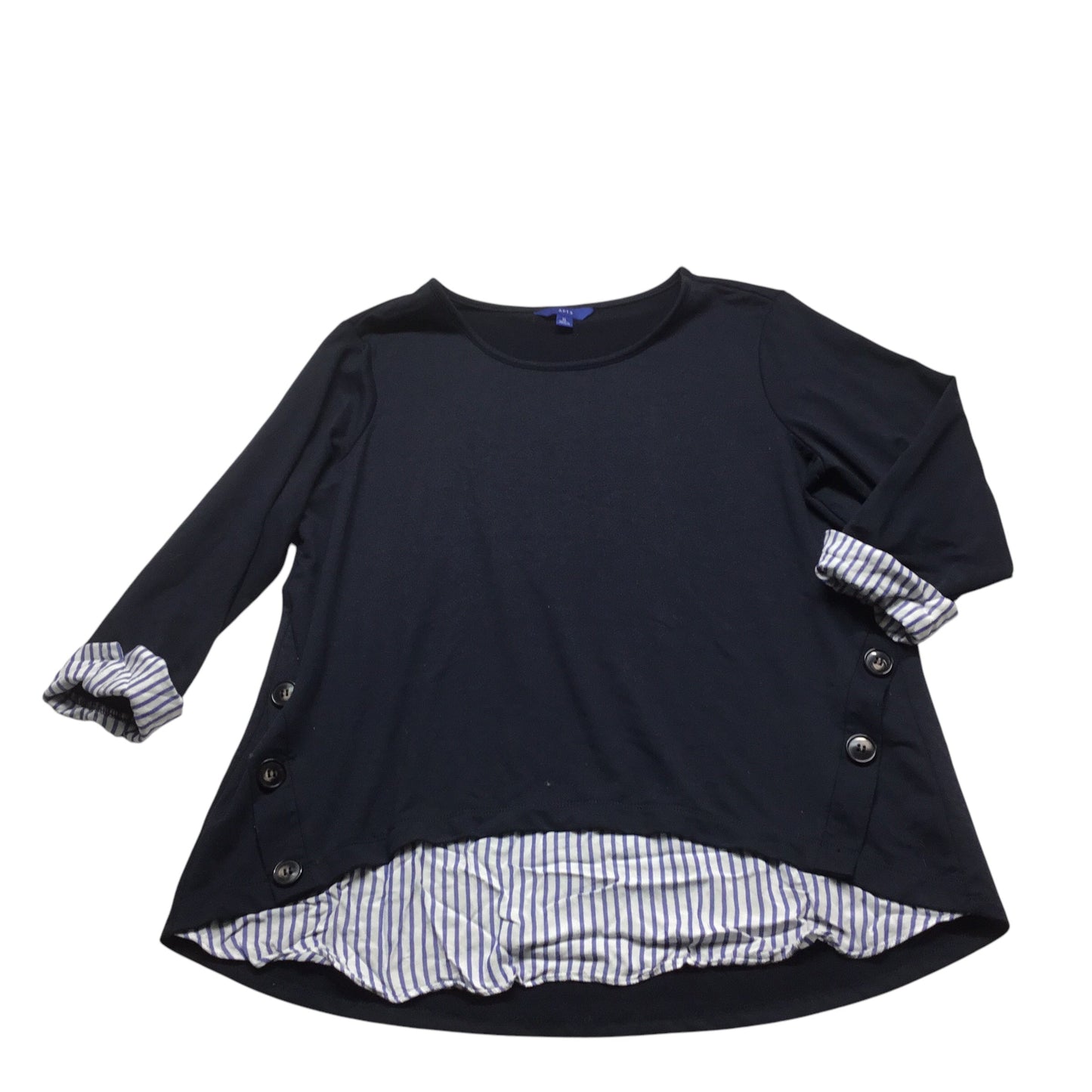 Top Long Sleeve By Apt 9 In Navy, Size: Xl