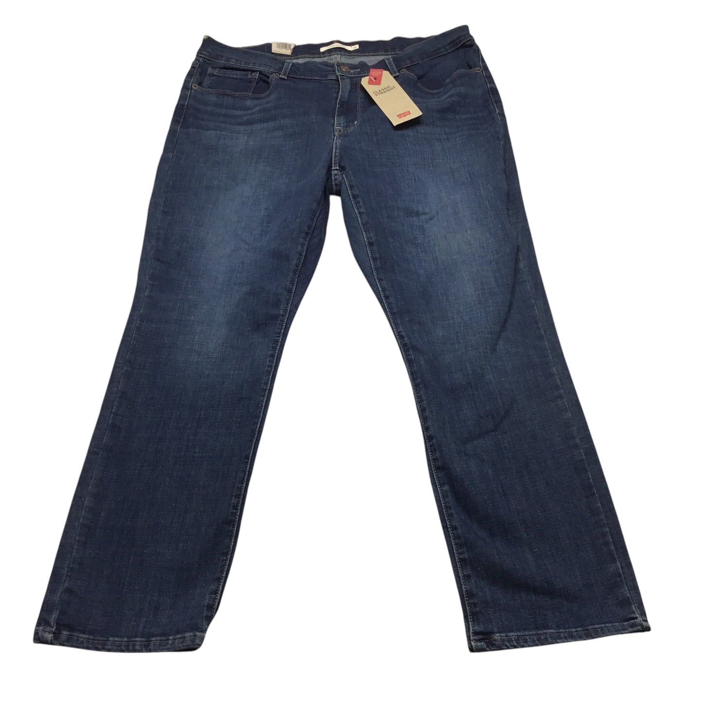 Jeans Straight By Levis In Blue Denim, Size: 16