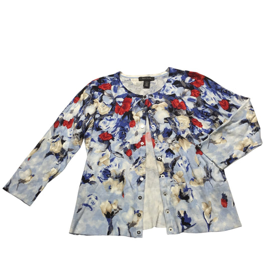 Cardigan By White House Black Market In Blue & Red & White, Size: M