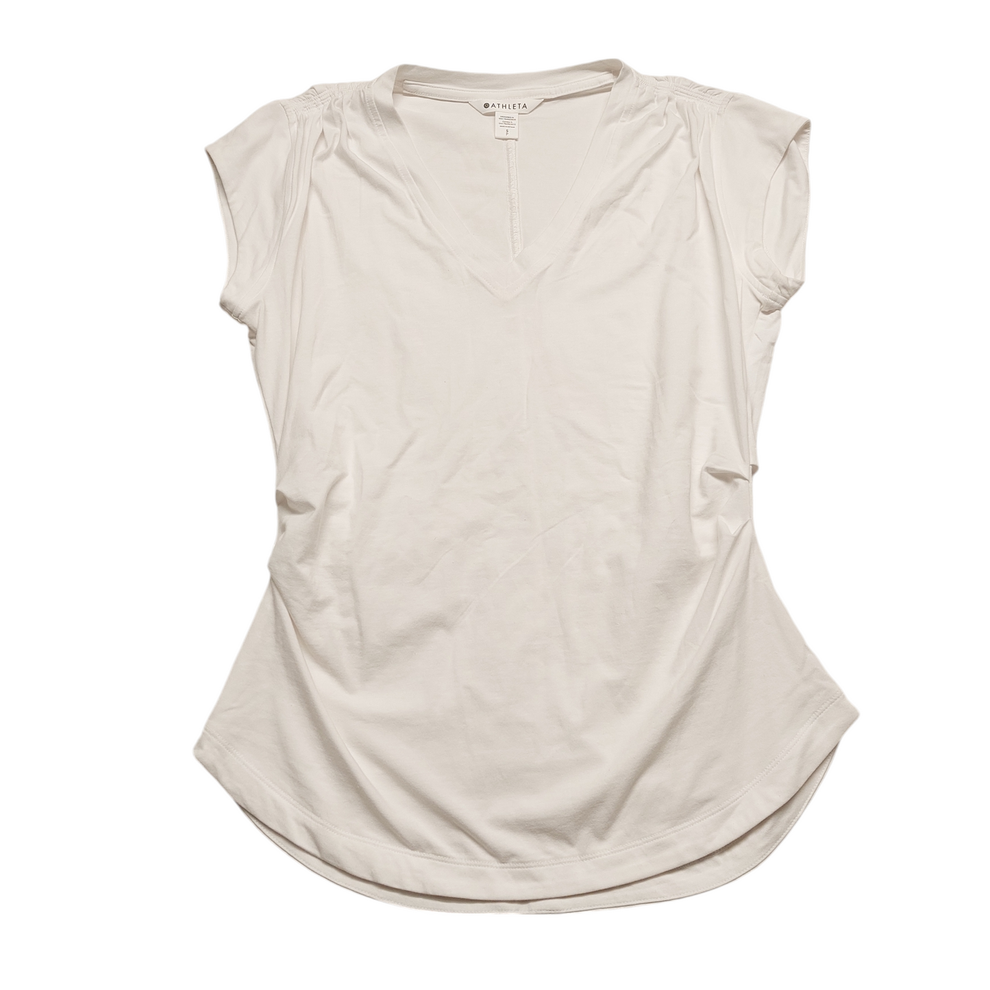 White Top Short Sleeve Athleta, Size S