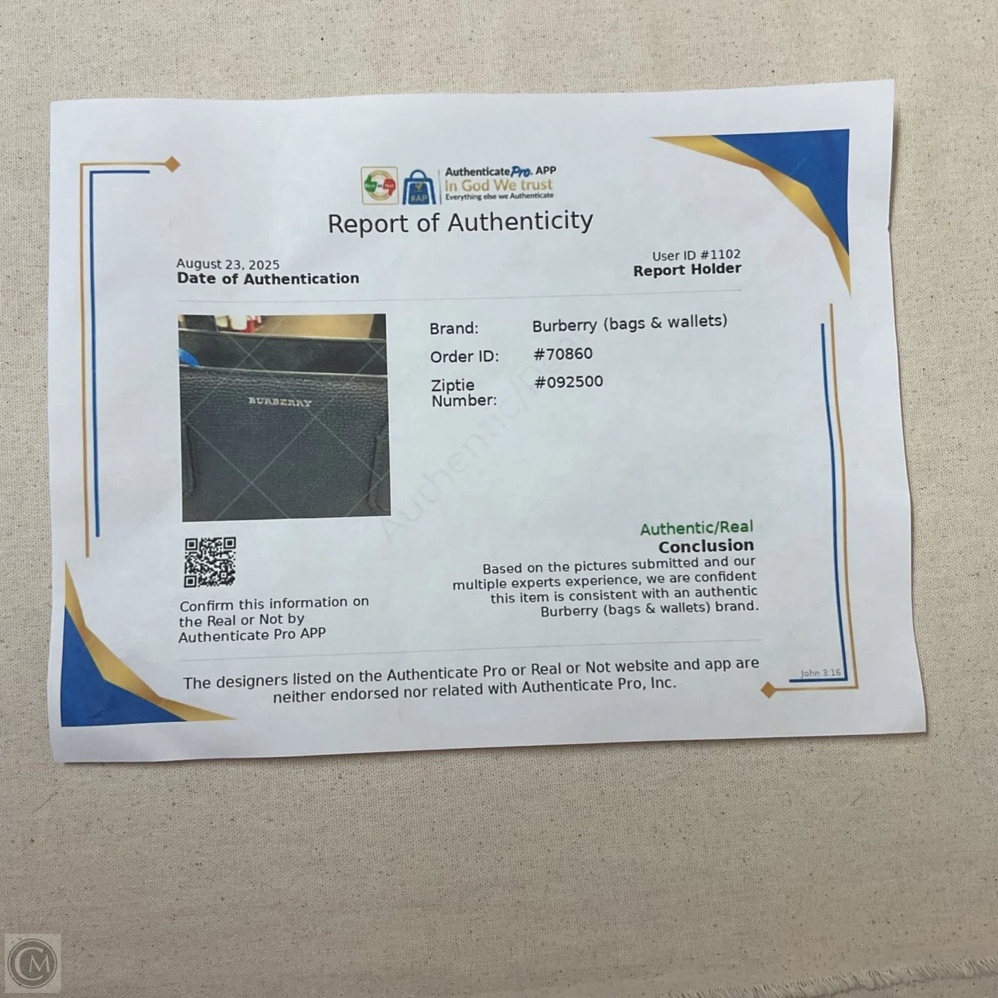 Handbag Luxury Designer By Burberry, Size: Medium