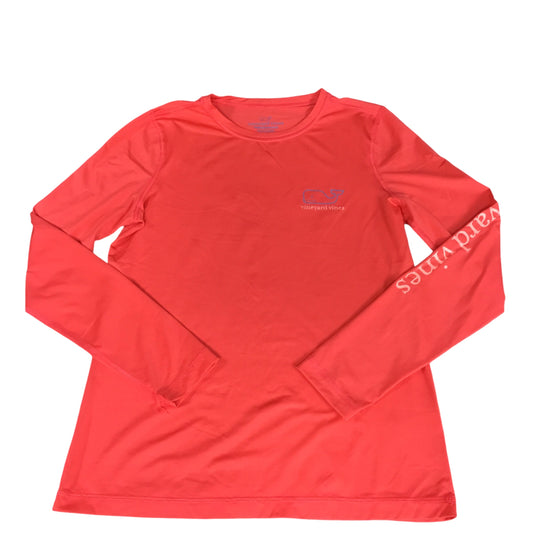 Athletic Top Long Sleeve Crewneck By Vineyard Vines In Coral, Size: S