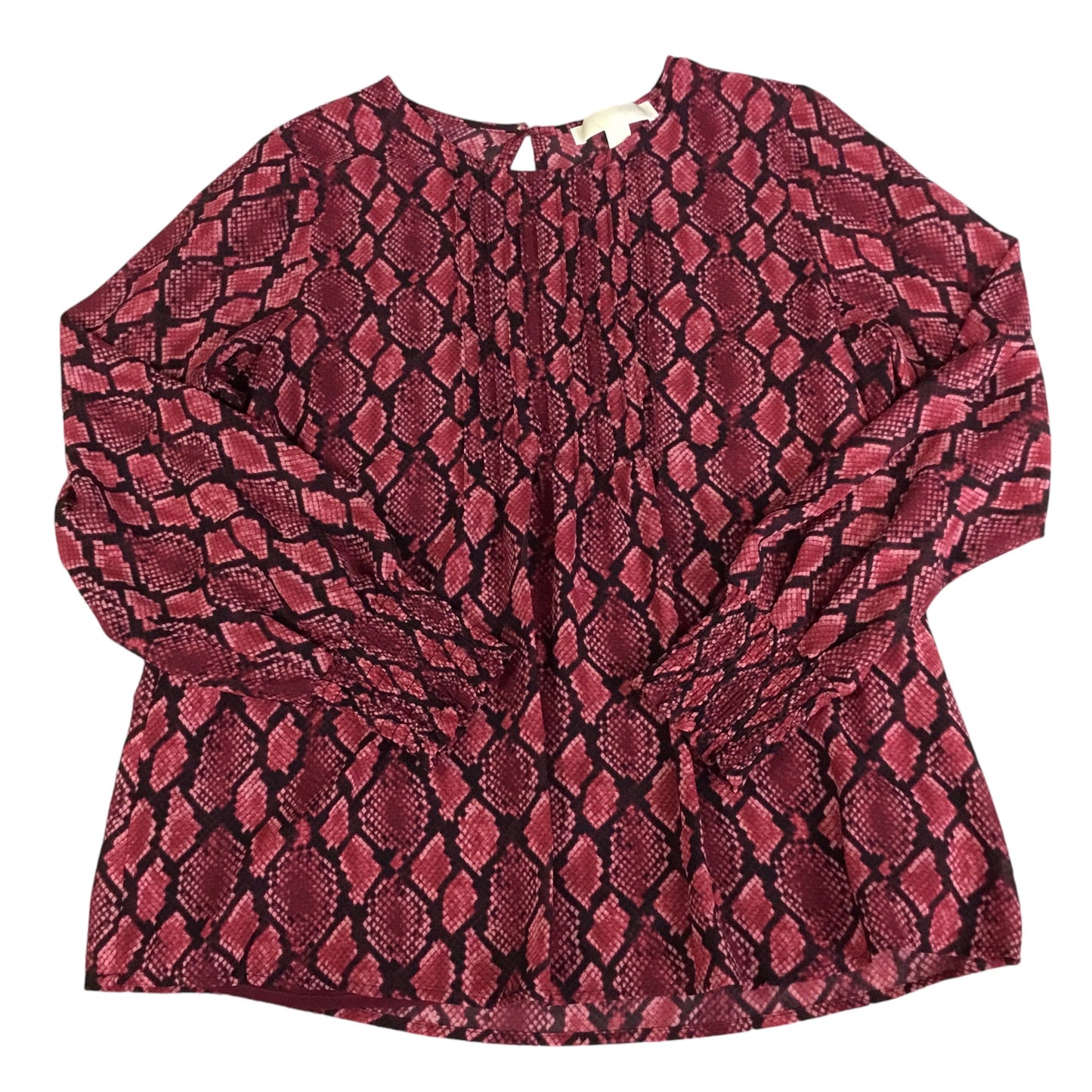 Top Long Sleeve By Michael By Michael Kors In Snakeskin Print, Size: M