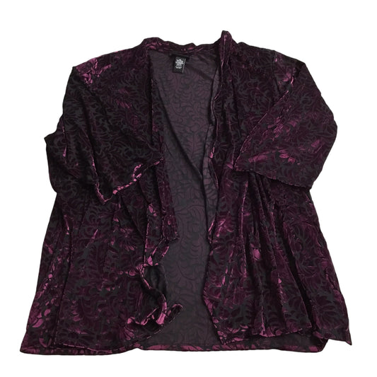 Cardigan By Catherines In Black & Purple, Size: 3x