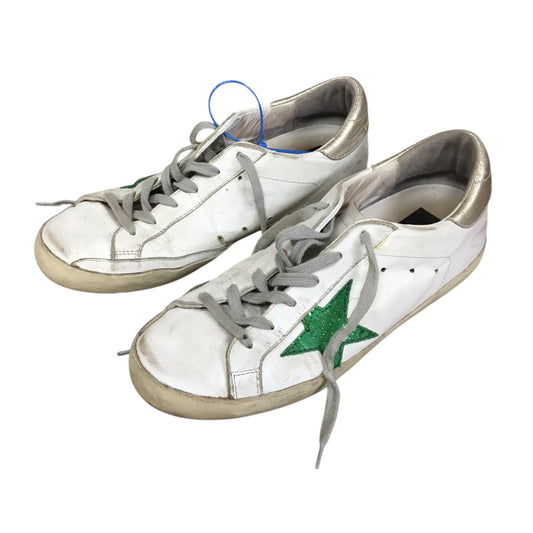 Shoes Luxury Designer By Golden Goose In Green & White, Size: 7