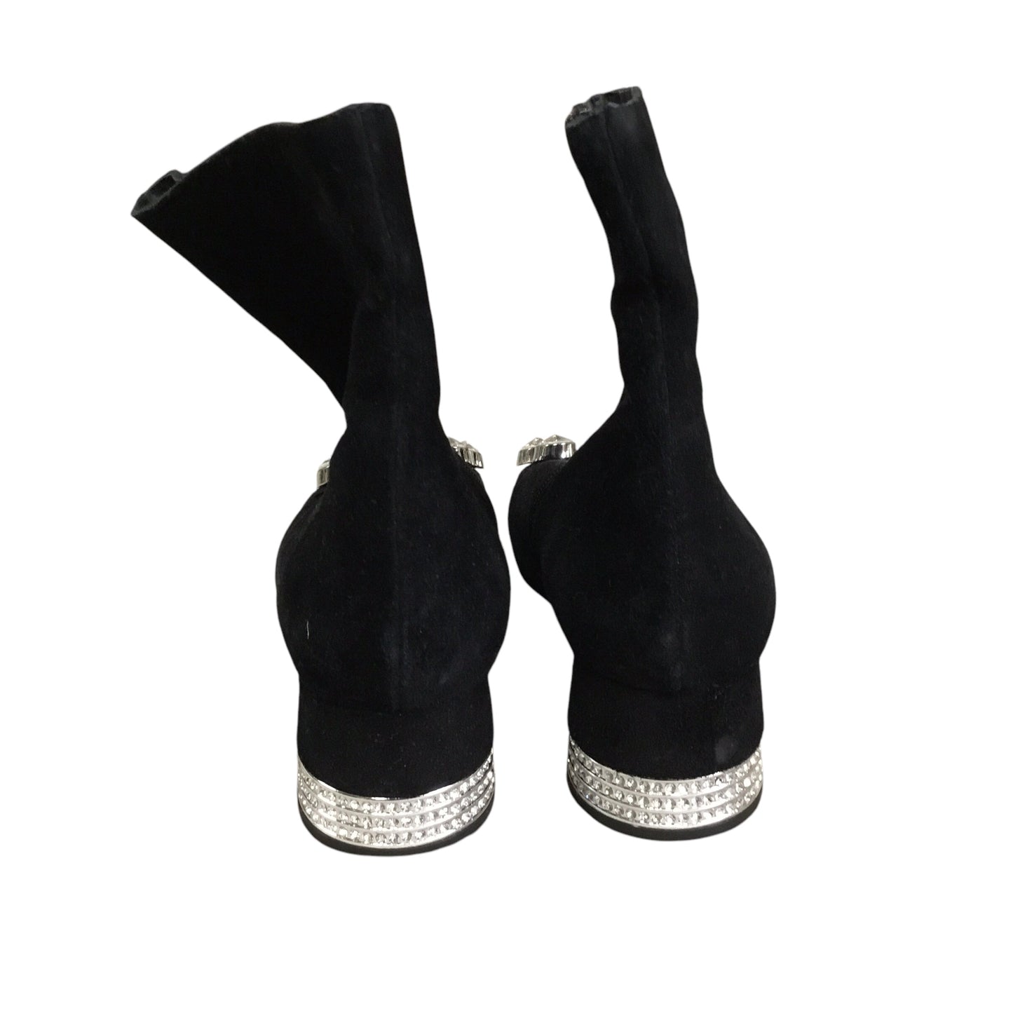 Boots Ankle Heels By Jeffery Campbell In Black & White, Size: 7.5