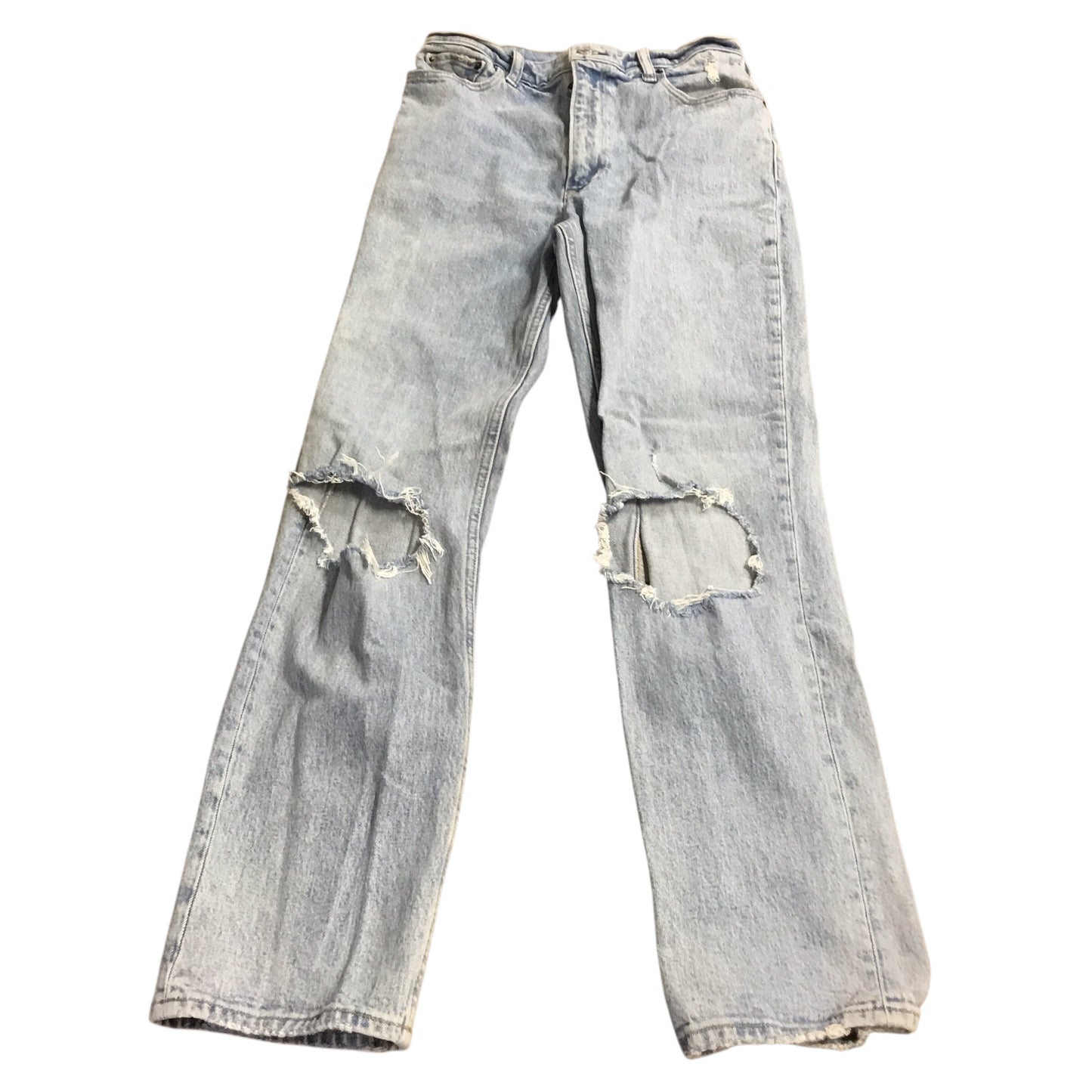 Jeans Straight By Abercrombie And Fitch In Blue Denim, Size: 4