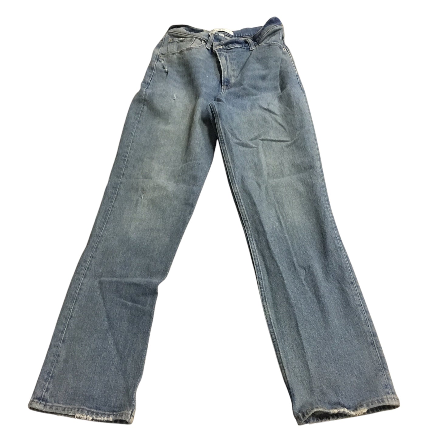 Jeans Straight By Abercrombie And Fitch In Blue Denim, Size: 4