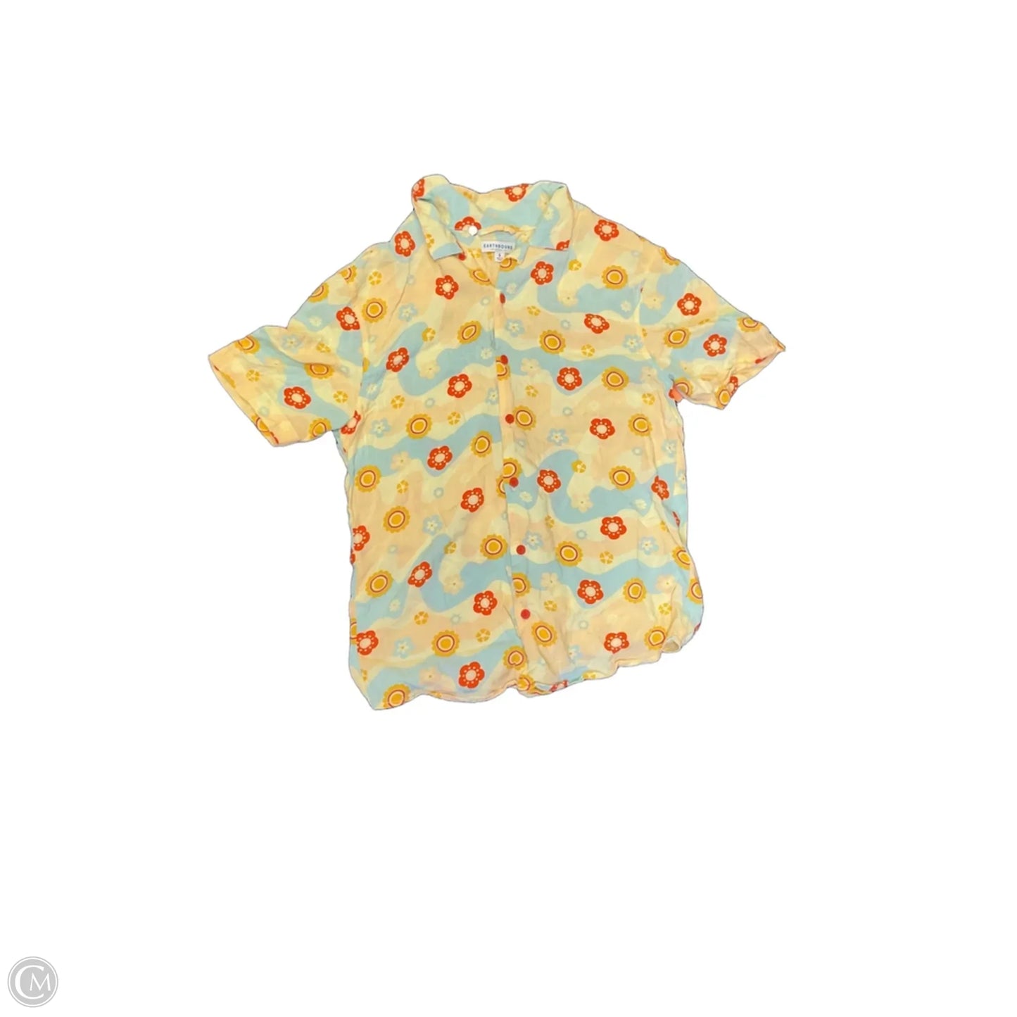 Top Short Sleeve By Earthbound In Floral Print, Size: S