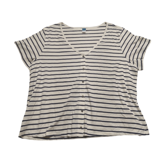 Striped Pattern Top Short Sleeve Old Navy, Size Xl