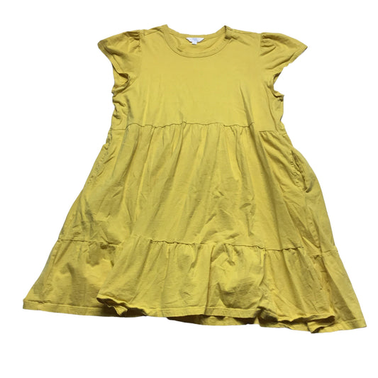 Yellow Dress Casual Short Time And Tru, Size L