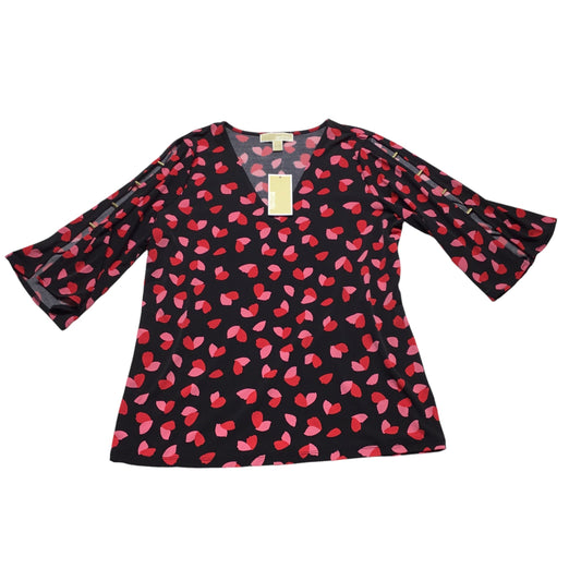 Top Long Sleeve By Michael Kors In Floral Print, Size: M