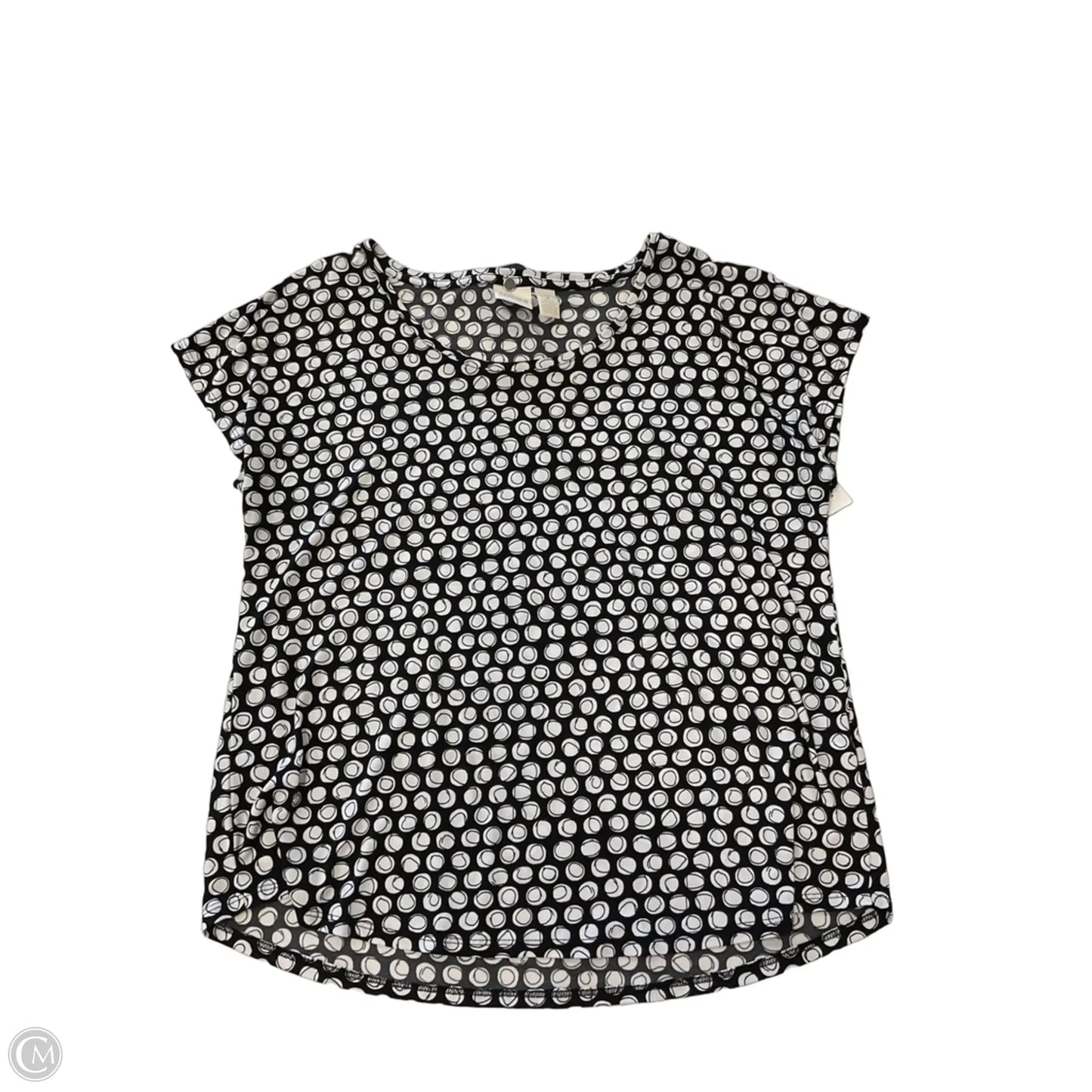 Top Short Sleeve By Chicos In Black & White, Size: L