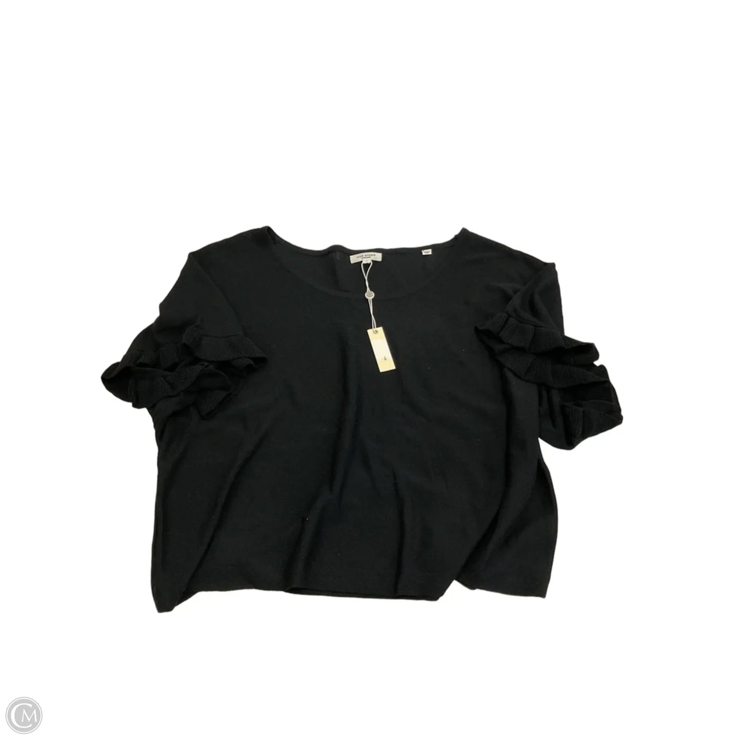 Top Short Sleeve By Max Studio In Black, Size: L