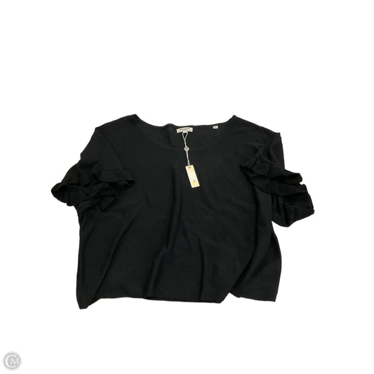 Top Short Sleeve By Max Studio In Black, Size: L