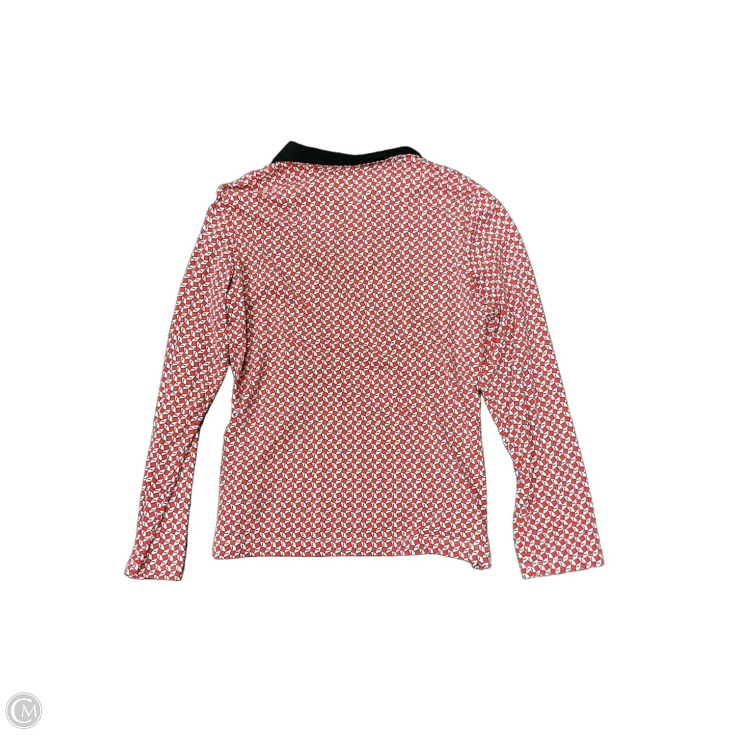 Top Long Sleeve By Tail In Orange & White, Size: L