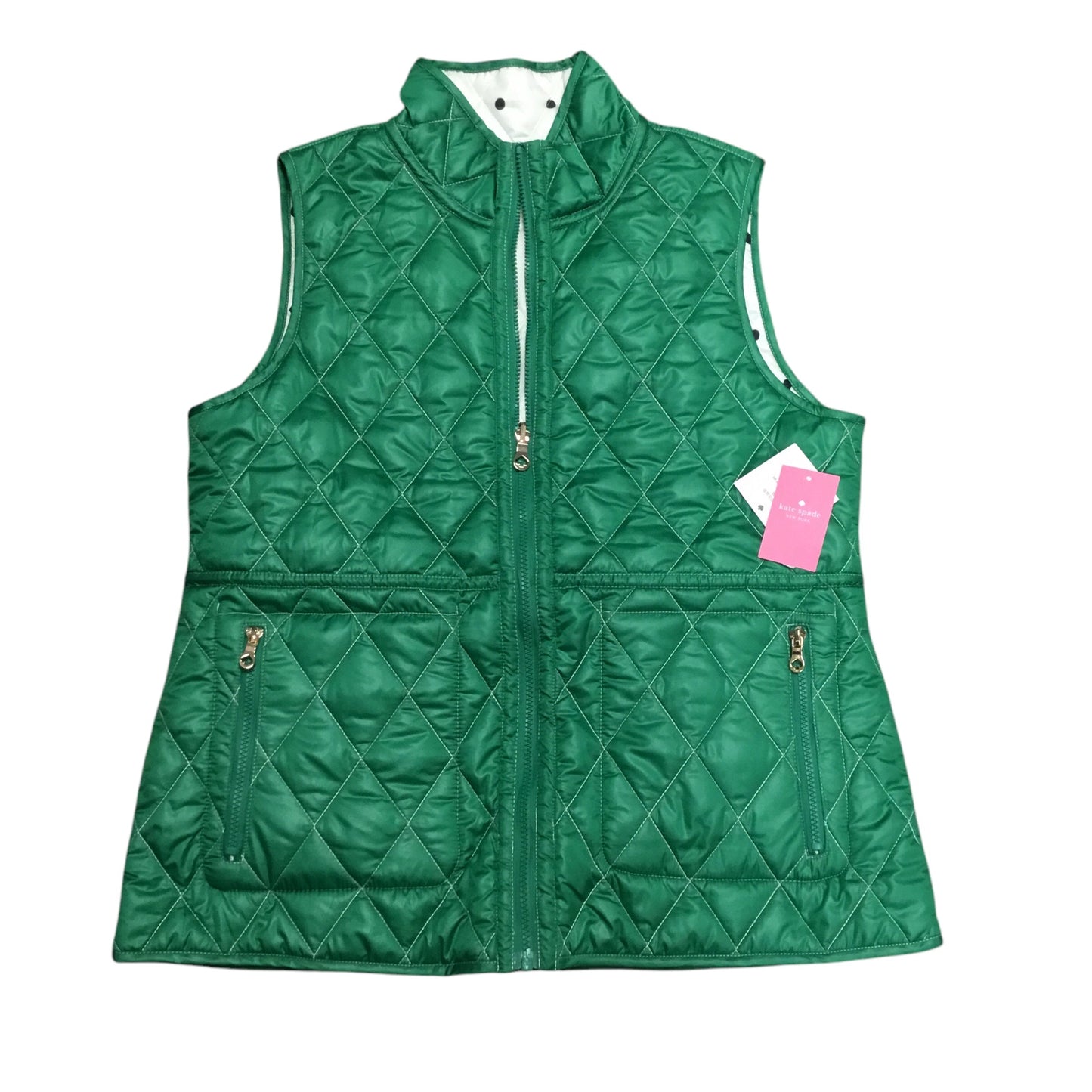 Vest Designer By Kate Spade In Green, Size: L