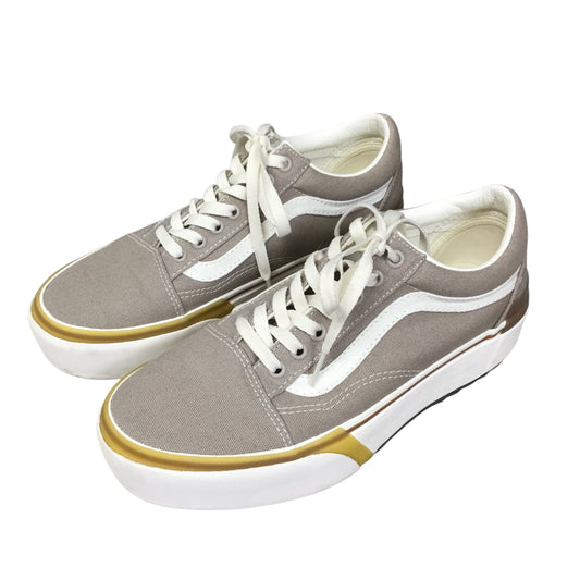 Shoes Sneakers Platform By Vans In Tan & White, Size: 9.5