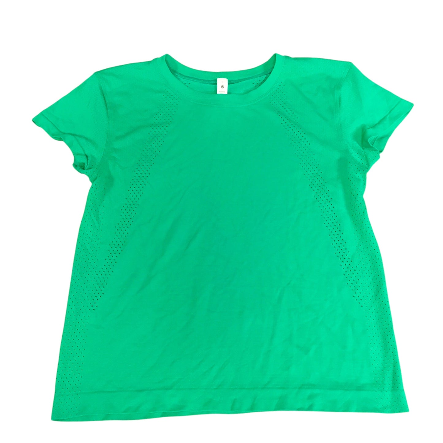 Athletic Top Short Sleeve By Lululemon In Green, Size: 6