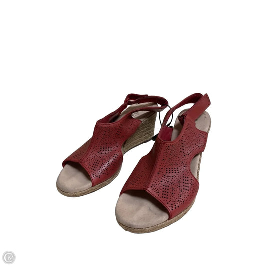 Shoes Heels Wedge By Clarks In Red, Size: 8