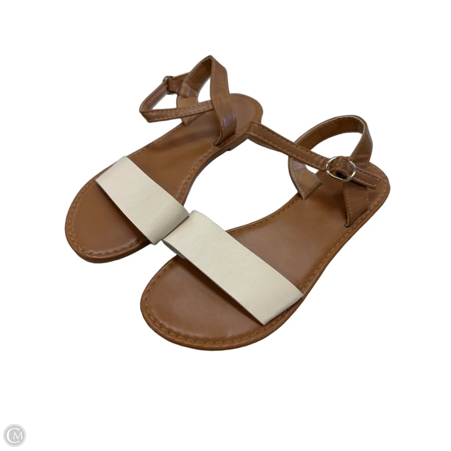Sandals Flats By Clothes Mentor In White, Size: 9.5