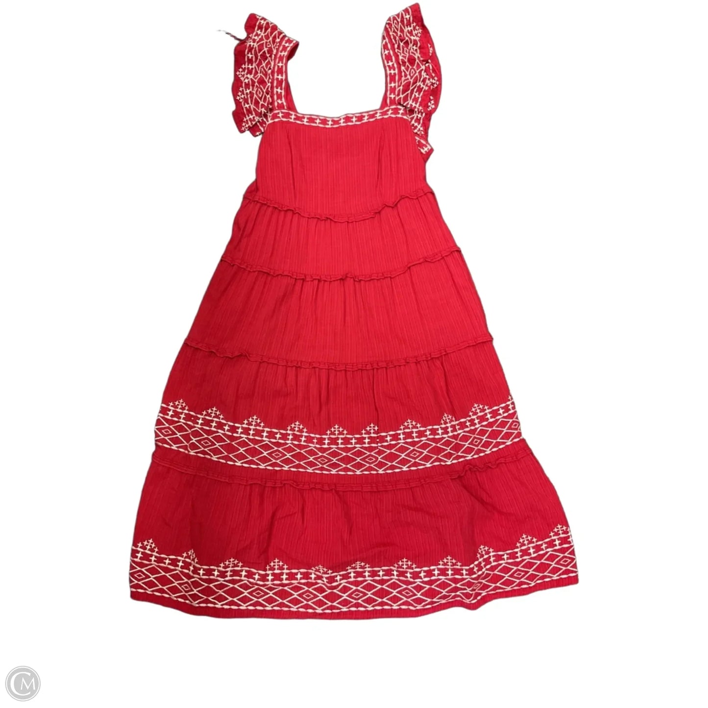 Dress Casual Midi By Knox Rose In Red & White, Size: S
