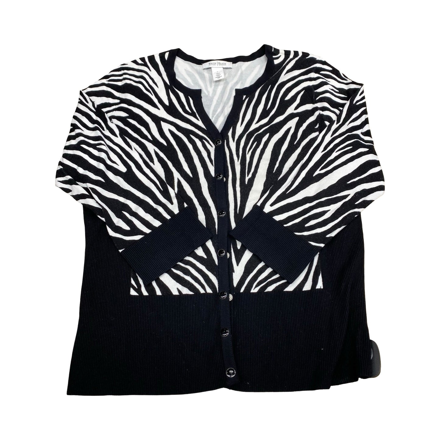 Sweater Cardigan By White House Black Market In Black & White, Size:L