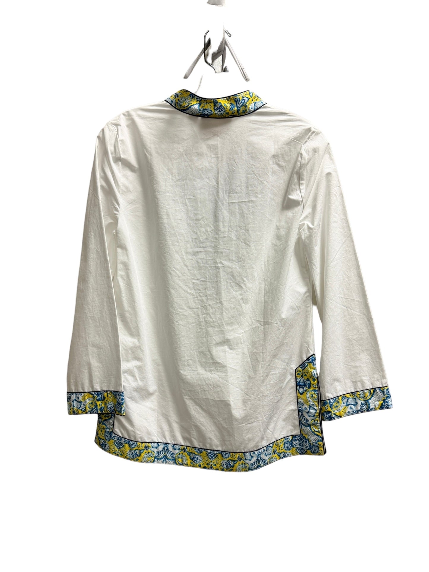 White & Yellow Tunic 3/4 Sleeve Nico Blu, Size Xs