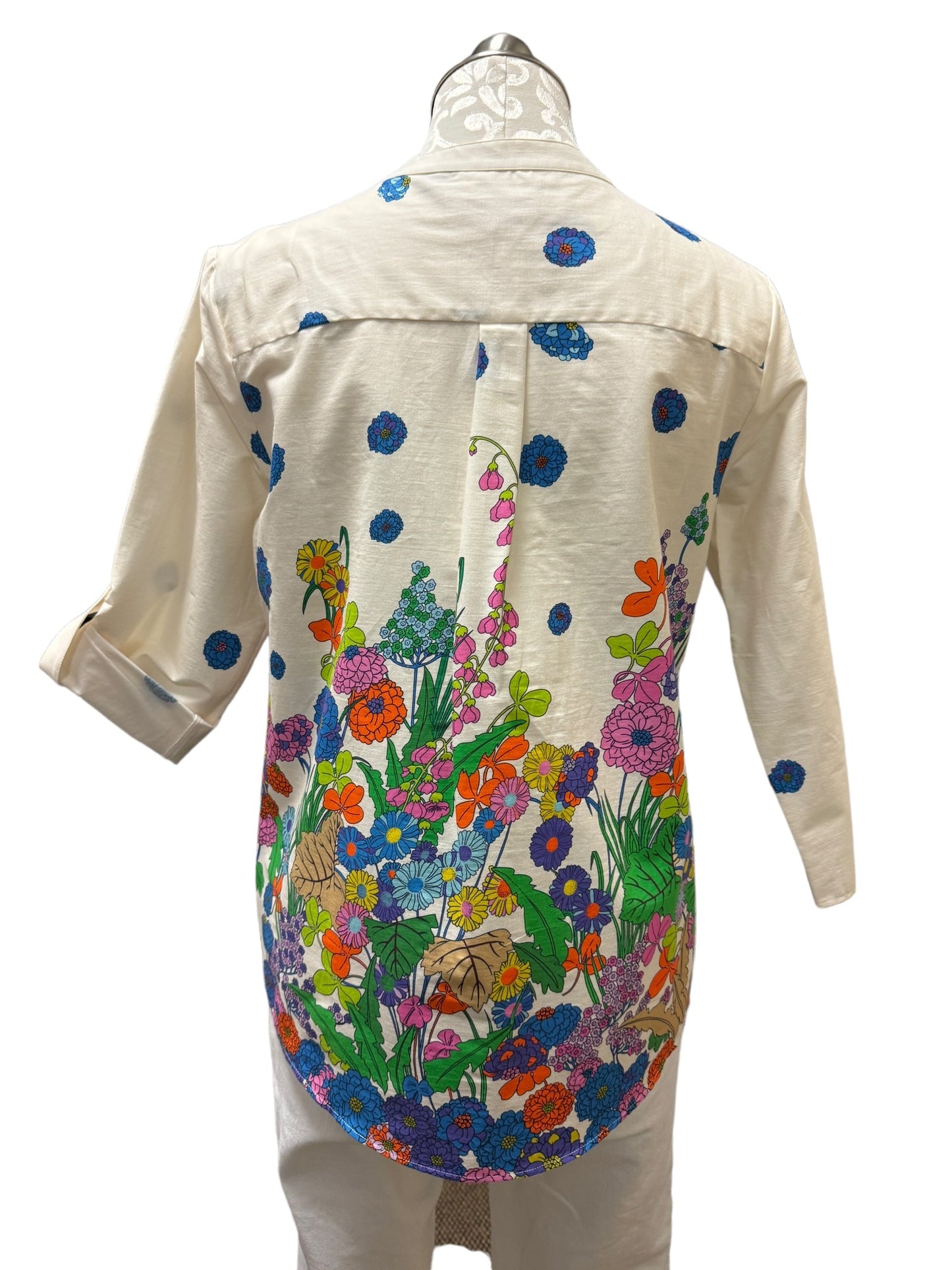 Floral Print Top 3/4 Sleeve Viila Gallo, Size 10