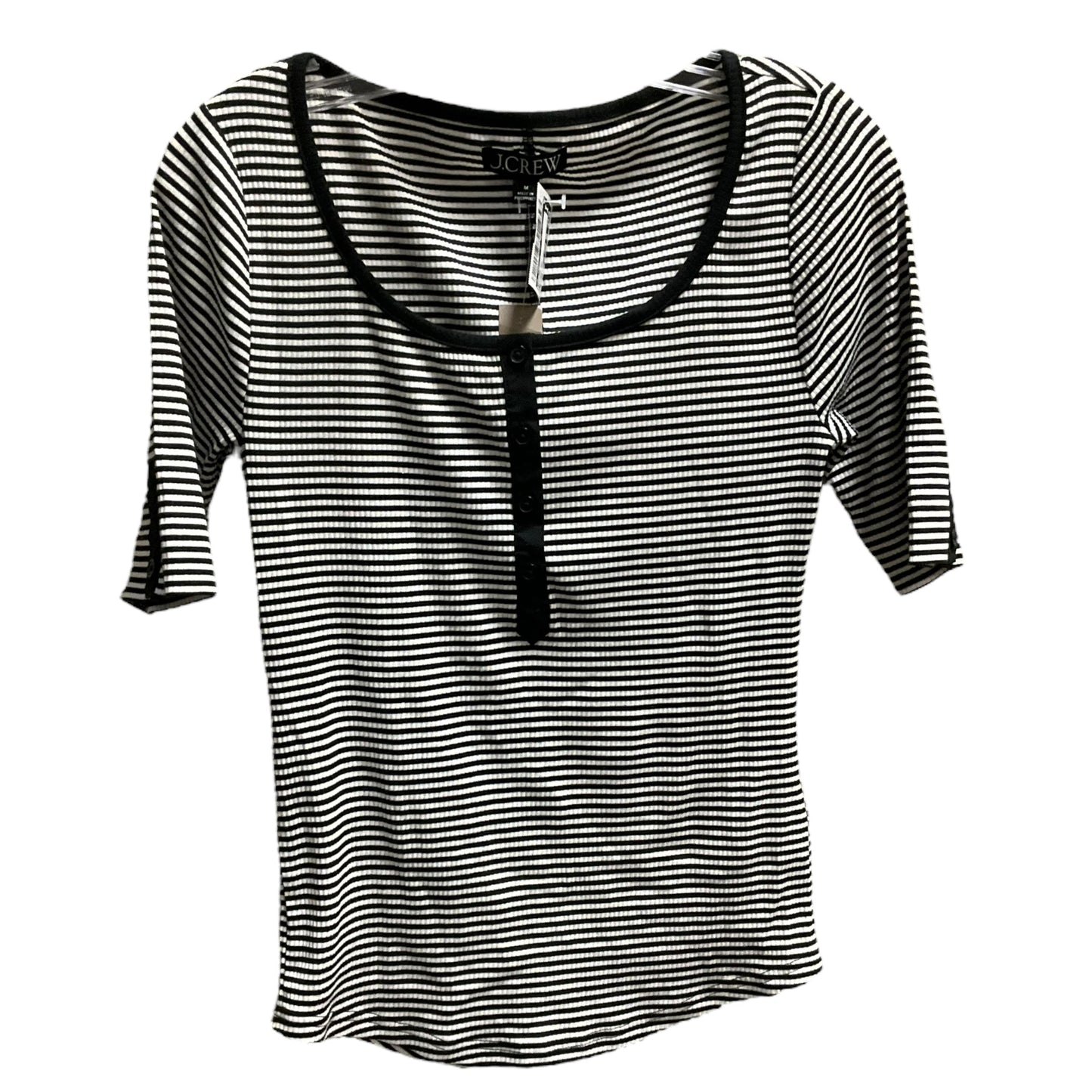 Top Short Sleeve By J. Crew In Black & White, Size: M