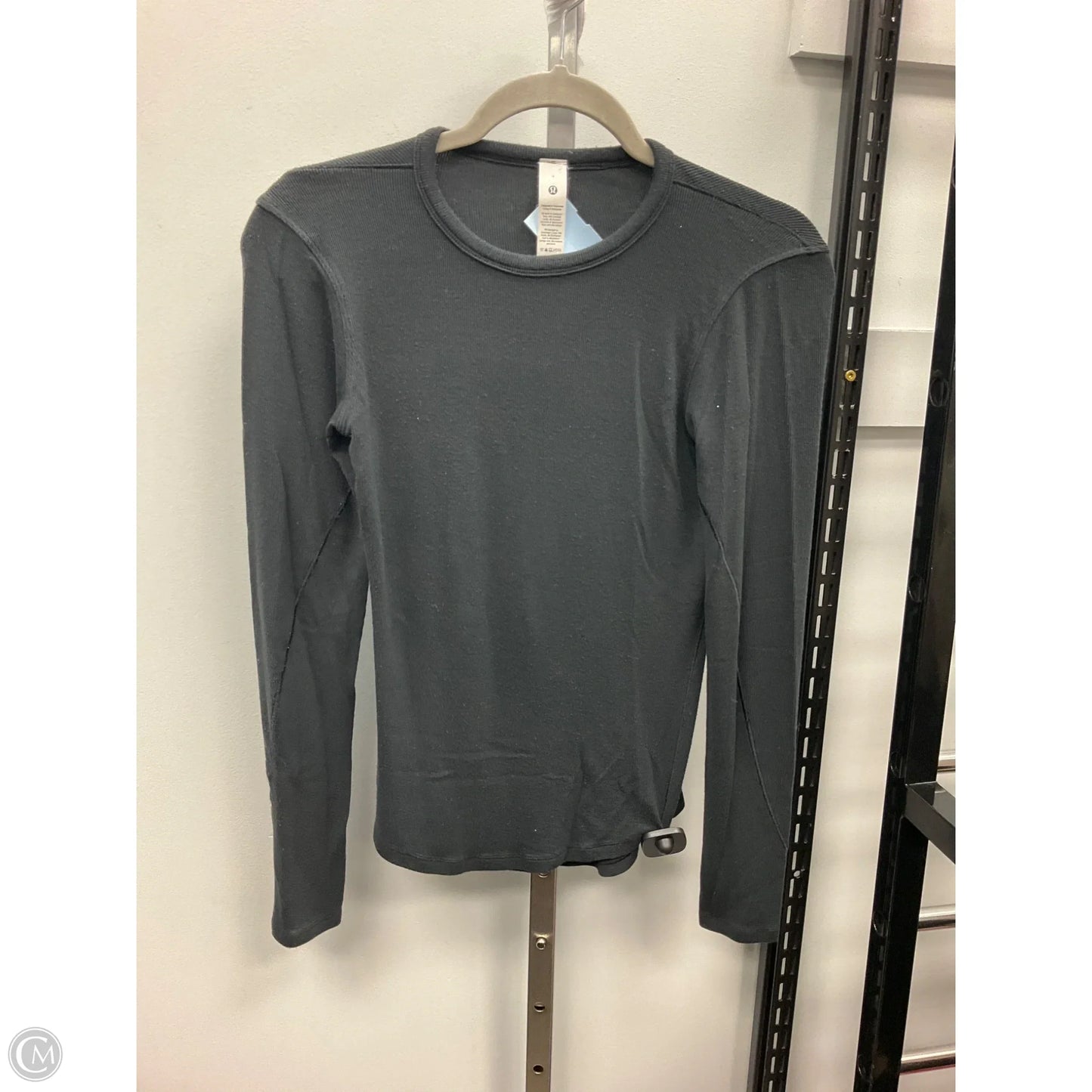Athletic Top Long Sleeve Crewneck By Lululemon In Black, Size: 4