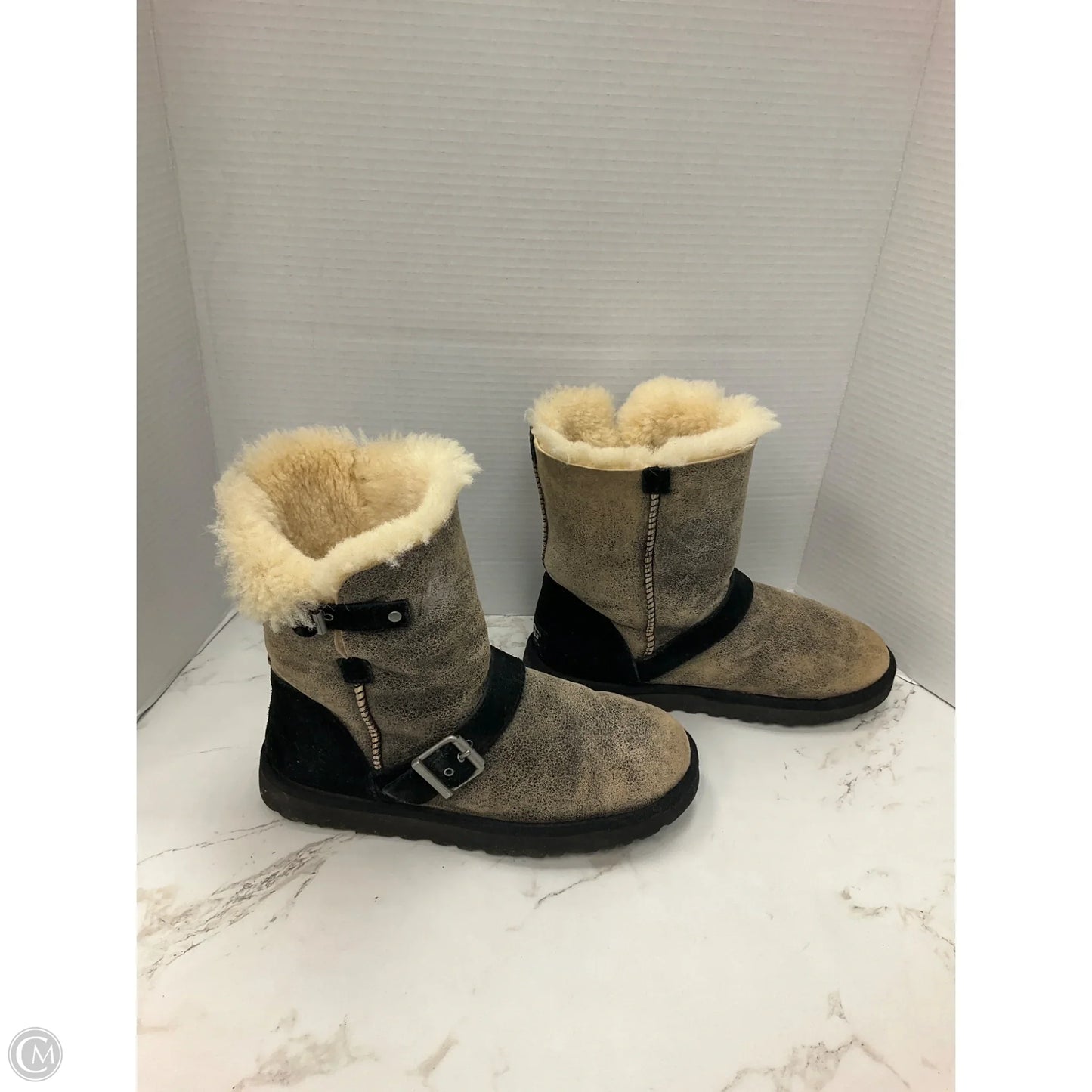 Boots Designer By Ugg In Black & Grey, Size: 9