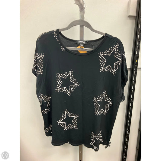 Top Short Sleeve By Buffalo David Bitton In Black & Cream, Size: M