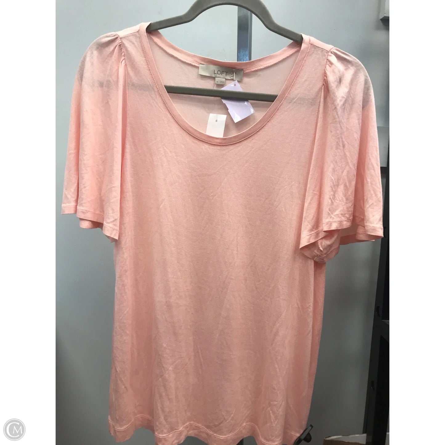 Top Short Sleeve By Loft In Peach, Size: Xs