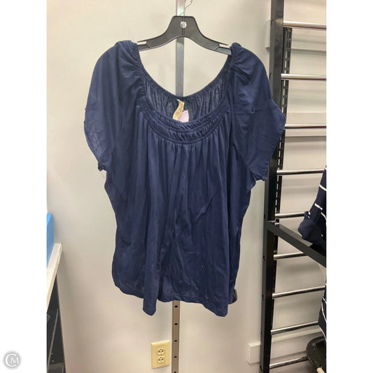Top Short Sleeve By Faded Glory In Navy, Size: 3x