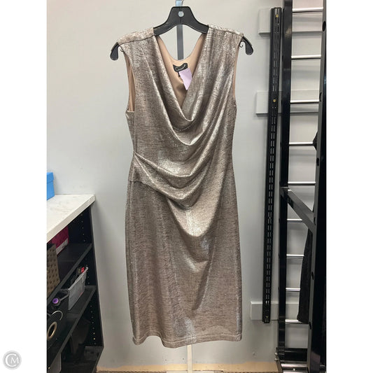 Dress Casual Midi By Connected Apparel In Silver, Size: 12